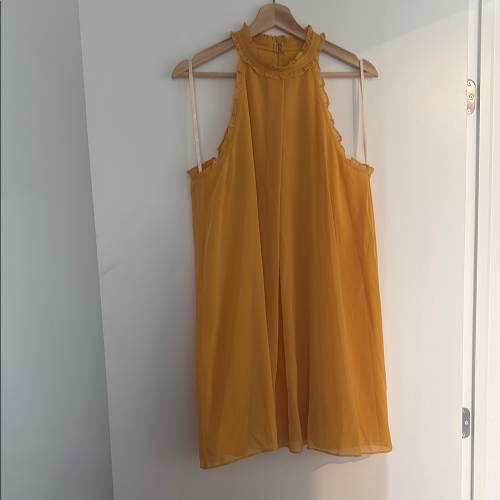 BCBGeneration Yellow Halter Sundress Cocktail